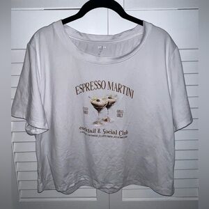 SHEIN White Espresso Martini Graphic Tee